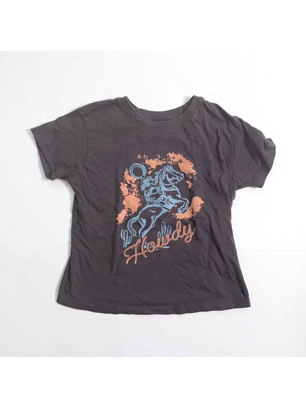 Tiny Whales "Howdy" Retro Cowgirl Tee, Size 7